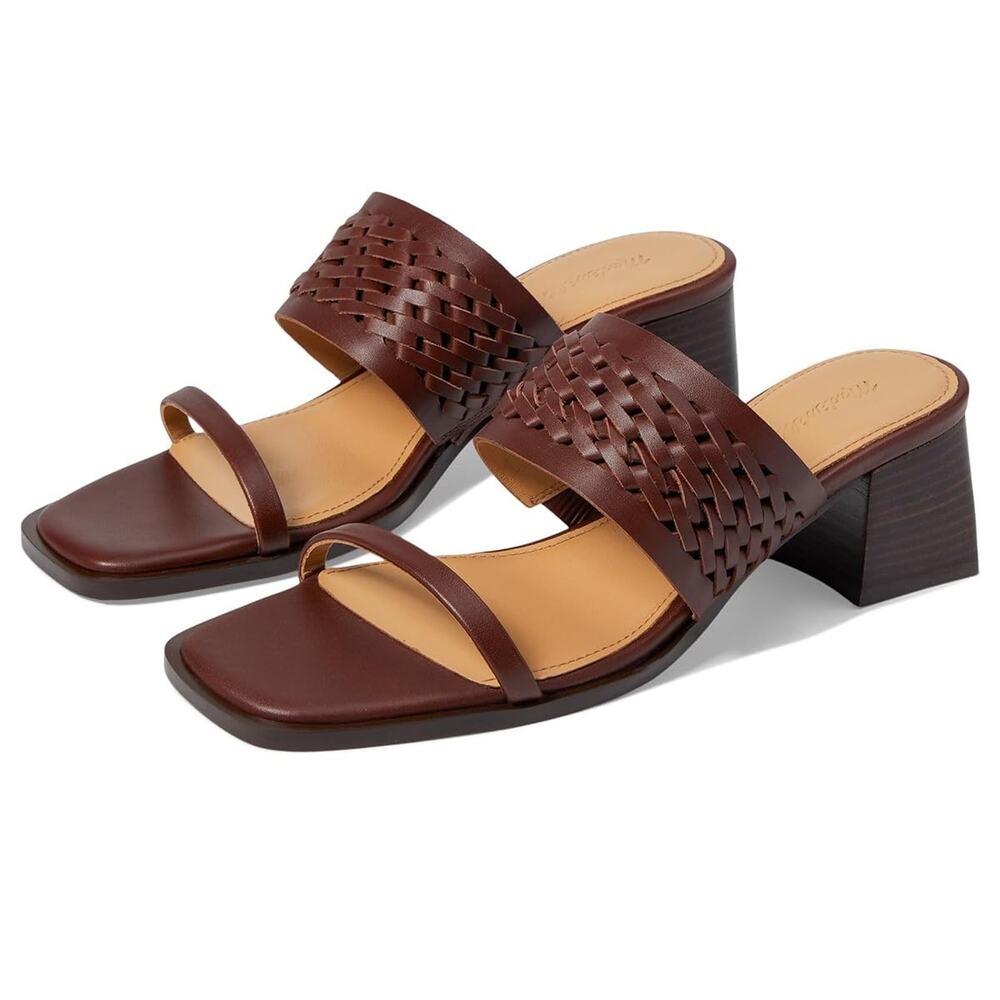 Madewell Roni Keira Woven Block Heel Sandal In Apple Butter Size 12 M